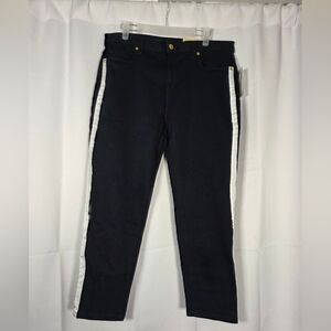 NWT Michael Kors Women's Izzy Cropped Skinny Jeans Side Stripe Size 12 Petite